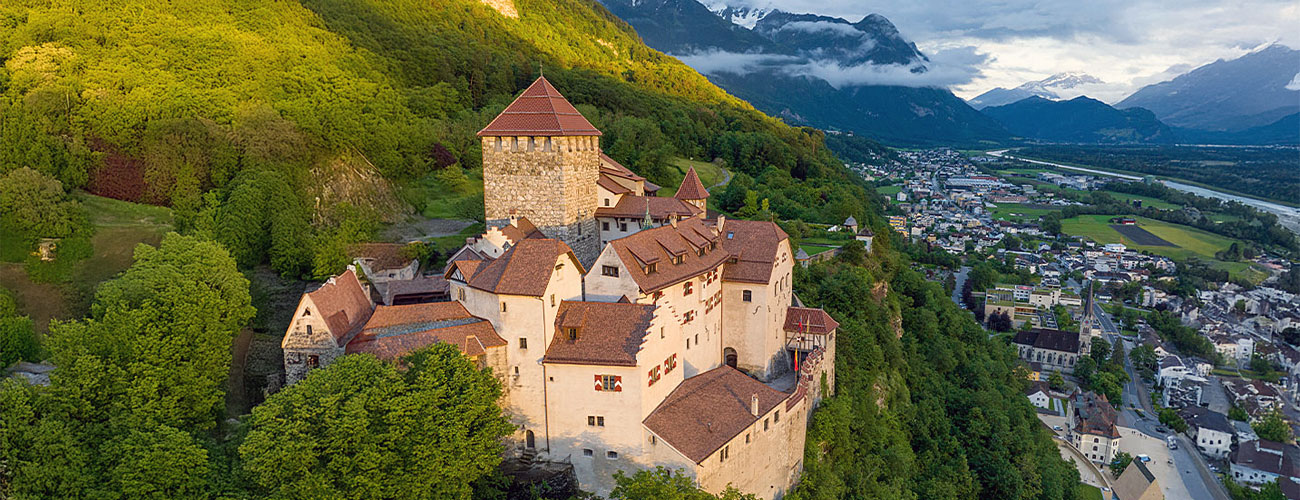 Ausblick auf die Burg in Liechtenstein